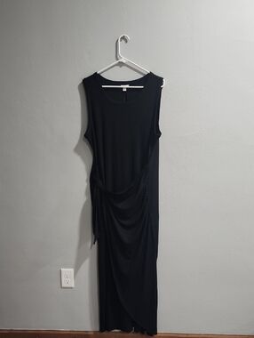 Cato Black Sleeveless Draped Maxi Dress